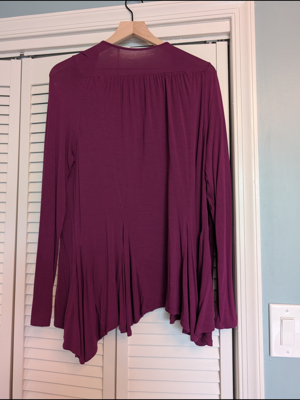 Soft Surroundings Open-Front Draped Cardigan - Plum - Picture 2 of 3